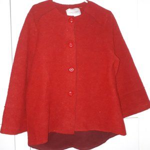 NWOT Brilliant Red Wool Italian Jacket